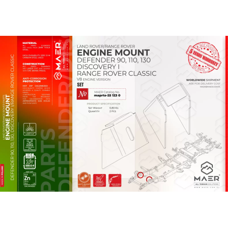 Engine Mount Land Rover Defender 90, 110, 130