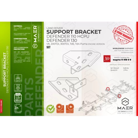 Support Bracket Land Rover Defender 110 HCPU, 130