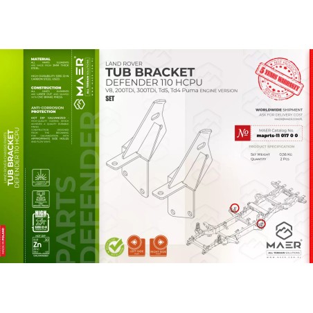 Tub Bracket Land Rover Defender 110 HCPU