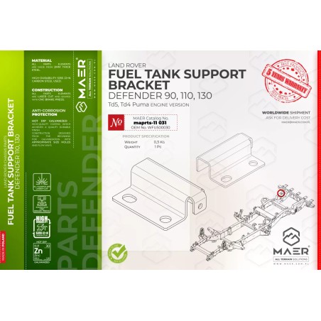 Fuel Tank Support Bracket Land Rover Defender 90, 110, 130