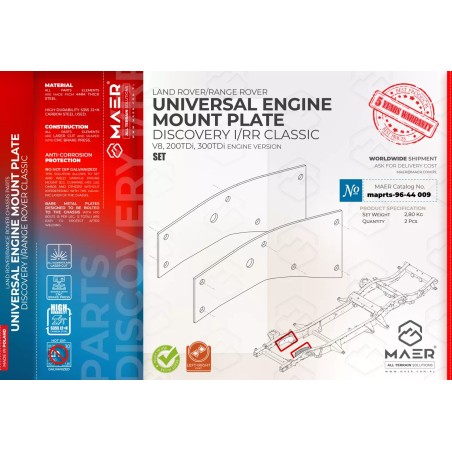 Universal Engine Mount Plate Land Rover Discovery 1 & Range Rover Classic