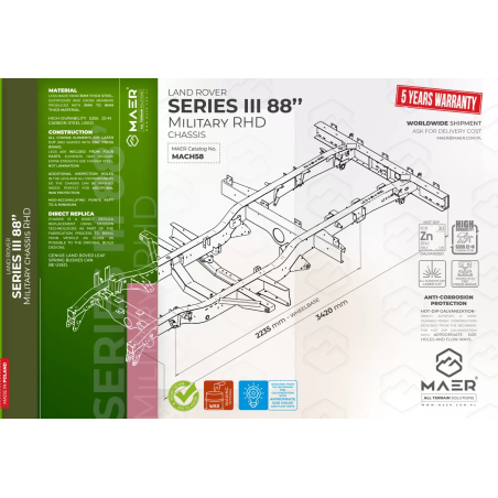 Land Rover Series III 88 Military Chassis