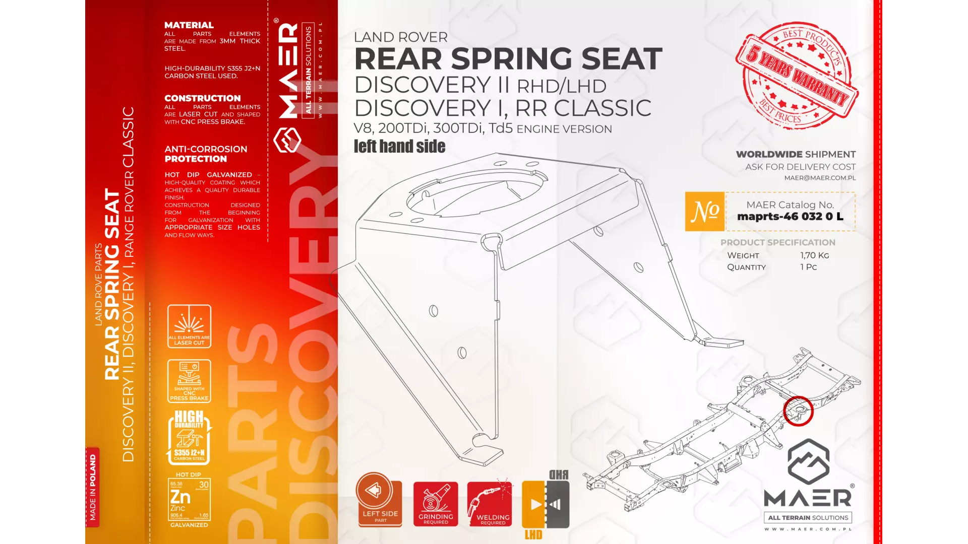 Rear Spring Seat Land Rover...